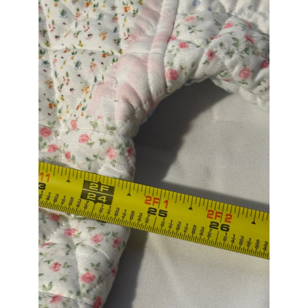 Sunkissed Coconut Quilted Patchwork Floral Hoodie Pastel Cottagecore Pullover - Picture 4 of 5